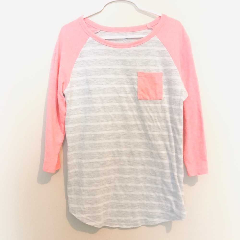 Half sleeve pink & grey shirt